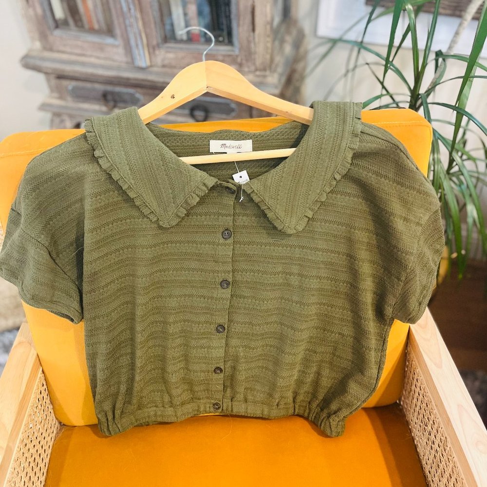 Madewell Ruffle-Collared Crop Top